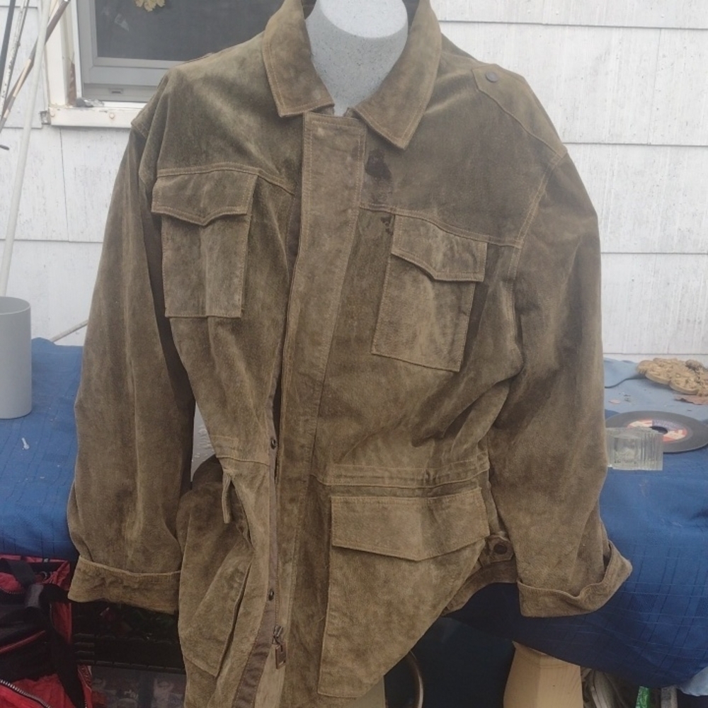 M.Julian Leather Men's Olive Green Jacket